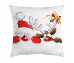 Funny Santa Reindeer Pillow Cover