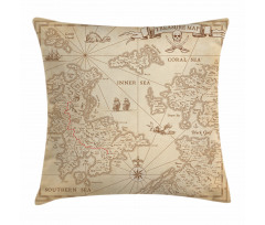 Grunge Treasure Map Pillow Cover