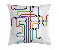Abstract Colorful Subway Pillow Cover