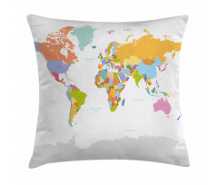 Detailed Political Colorful Pillow Cover