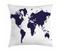 Vivid Indigo World Graphic Pillow Cover