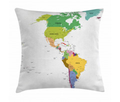 South and North America Pillow Cover