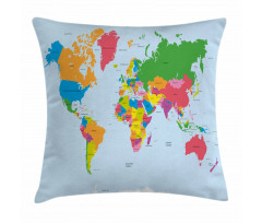 Colorful Political World Pillow Cover