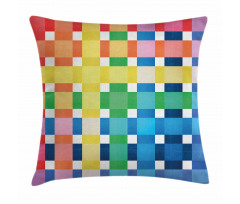 Rainbow Squares Art Pillow Cover