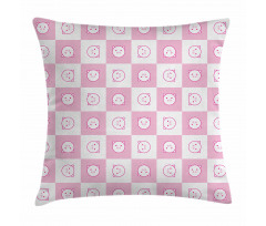 Funny Piggy Faces Pillow Cover