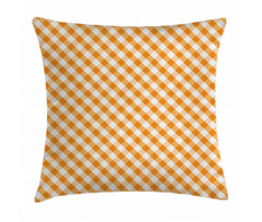 Orange Gingham Tile Pillow Cover