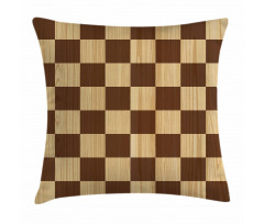 Checkerboard Wooden Pillow Cover