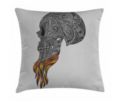 Abstract Art Skull Beard Pillow Cover
