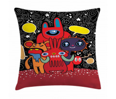 Monster Funny Characters Pillow Cover