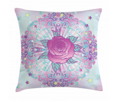 Psychedelic Rose Mandala Pillow Cover