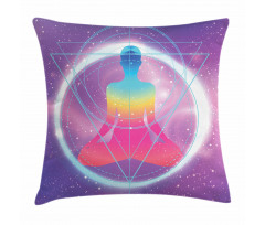 Human Meditation Galaxy Pillow Cover