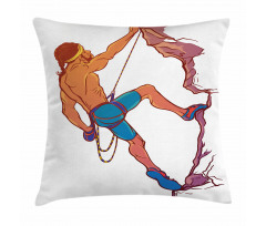 Rock Climber Cliff Sports Pillow Cover