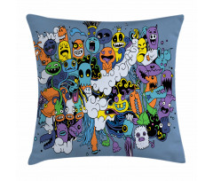 Funky Monsters Society Pillow Cover
