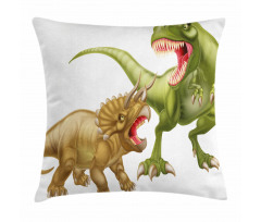 2 Dinosaurs Pattern Pillow Cover