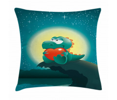 Romantic Dino Pillow Cover