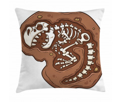 T-Rex Fossil in Ground Pillow Cover