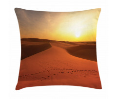 Footprints on Sand Dunes Pillow Cover