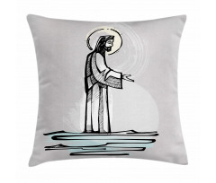 Walk on Water Open Hand Pillow Cover