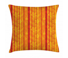 Vertical Stripes Floral Pillow Cover