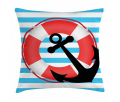 Lifebuoy Anchor Design Pillow Cover