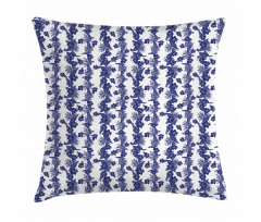 Blue and White Hibiscus Pillow Cover
