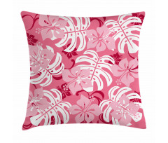 Monstera Leaves Blossoms Pillow Cover