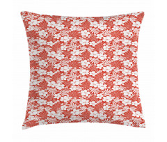 Exotic Lush Flowers Hawaii Pillow Cover