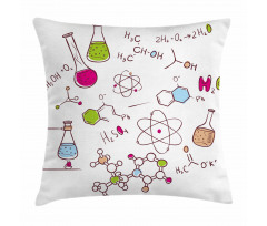 Doodle Style Atom Pillow Cover