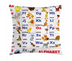 Animal Letters Pillow Cover