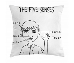 5 Senses on Boy Pillow Cover