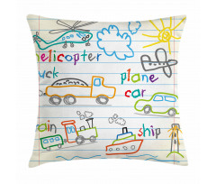 Children Drawing Pillow Cover