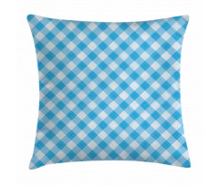 Blue and White Plaid Pillow Cover