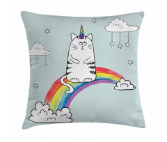 Rainbow Words Art Pillow Cover