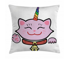 Pink Maneki Neko Pillow Cover