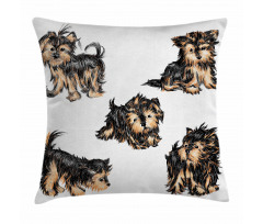 Terrier Cartoon Pillow Cover
