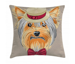 Hipster Gentleman Dog Pillow Cover