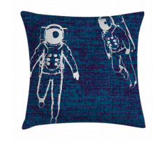 Astronauts Floating Pillow Cover