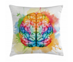 Colorful Human Brain Pillow Cover