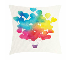 Air Balloon Heart Pillow Cover