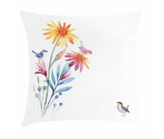 Flower Brush Effect Pillow Cover