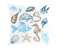 Underwater Marine Life Pillow Cover