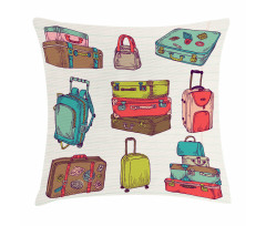 Colorful Suitcases Pillow Cover