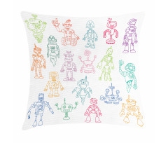 Robots Performing Tasks Pillow Cover