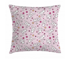 Loveable Bunnies Faces Pillow Cover