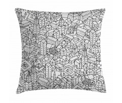 Crowded Urban Life Pillow Cover