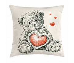 Detailed Teddy Bear Pillow Cover