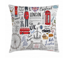 London Double Decker Bus Pillow Cover