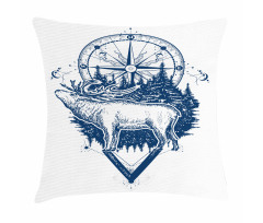 Deer Compass Ethnic Pillow Cover