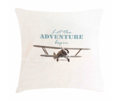 Tropical Summer Plane Pillow Cover