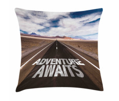 Road Trip Words Art Pillow Cover